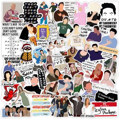 CodersParadise 5.5 cm Friends Stickers for Laptop, Diary, Guitar, Mobile Phone - Waterproof(Vinyl) Self Adhesive Sticker