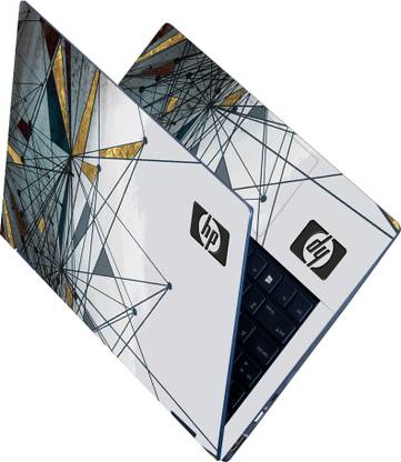 Anweshas Full Body Laptop Skin Sticker - HP Logo Geometric Design Self Adhesive Vinyl Reusable Laptop Skin Compatible for 15.6 inch