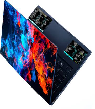 dzazner Laptop Skin Keyboard Shortcut Sticker for Windows Word Excel - Abstract Smoke Self Adhesive Vinyl Laptop Skin Compatible for 15.6 inch