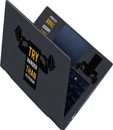 SCOTLON _All Panel_Try harder than yesterday_ Vinyl Laptop Skin Compatible for 15.5 inch