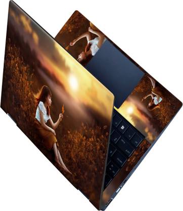 SCOTLON _All Panel_Girl sitting alone_ Vinyl Laptop Skin Compatible for 15.5 inch