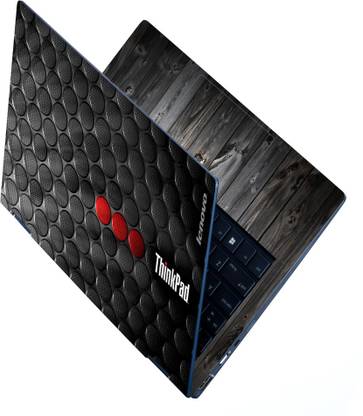 INDIA SHOPERS Full Body Laptop Skin Sticker For 14 to 15.6 inch Laptop - Lenovo Black Circle Self Adhesive Stretched Vinyl Laptop Decal 15.6