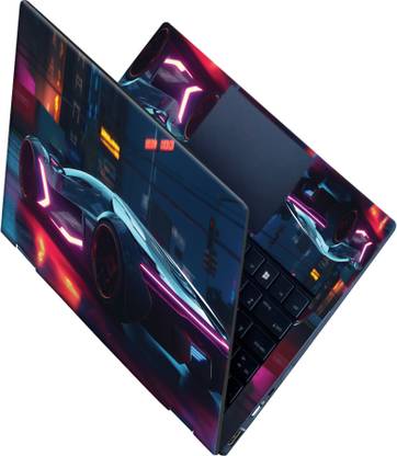 SCOTLON All Panel_Cyberpunk neon light future car_Premium Laptop Skin Vinyl Laptop Skin Compatible for 15.6 inch