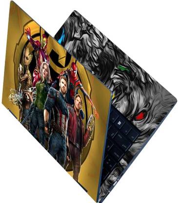 Flipkart SmartBuy Full Body Laptop Skin Sticker - A Logo Team Golden Back Self Adhesive Vinyl Laptop Skin Compatible for 15.6 inch