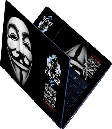 Anweshas Full Body Laptop Skin Sticker - Hacker Face No Body Quotes Self Adhesive Vinyl Laptop Decal 15.6