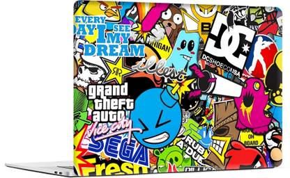 STICKER PRO Universal Laptop Skin Sticker with Extra Protective Layer - Sticker Bomb Dream Premium PVC Self Adhesive Vinyl Laptop Skin Compatible for 13 inch