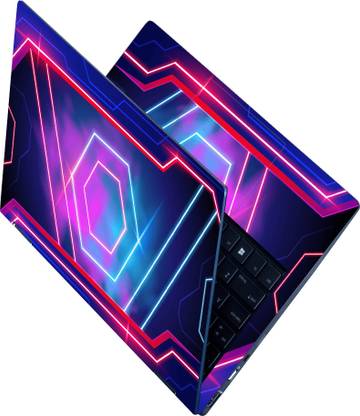 Flipkart SmartBuy Full Body Laptop Skin Sticker - Abstract Neon Lights Background Design Self Adhesive Vinyl Laptop Skin Compatible for 15.6 inch