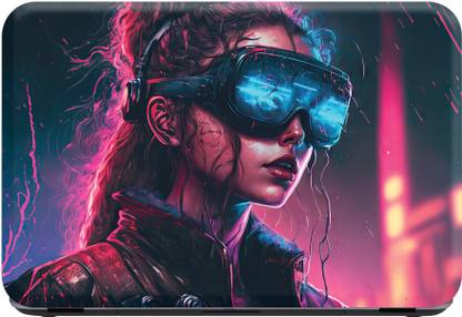 SCOTLON _Single Panel_Smartgirl with VR headset_ Vinyl Laptop Skin Compatible for 15.5 inch