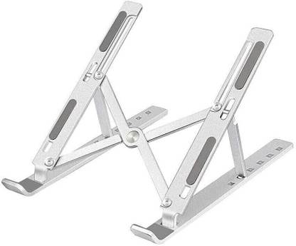 svaagat Laptop Stand Height Adjustable Aluminum Tablet Stand Fold able Portable Desktop Laptop Stand Height Adjustable Aluminum Tablet Stand Fold able Portable Desktop Holder Compatible with All Laptops (Up to 14 inch) Aluminium Floor and Desk Stand Rotatable Laptop Stand with Adjustable Height Compatible with Universal Laptops