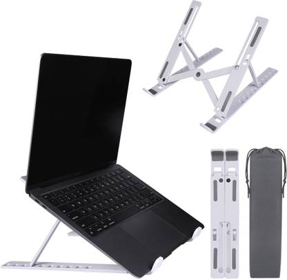 MINISO Adjustable Plastic Anti-slip Laptop Ergonomic Foldable Laptop Stand for Desk Plastic Desk Stand Rotatable Laptop Stand with Adjustable Height Compatible with Universal Laptops