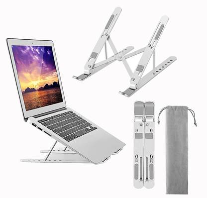 ZAXART ALUMINIUM LAPTOP STAND Floor -Desktop Laptop Stand_188 Aluminium Floor and Desk Stand Laptop Stand with Adjustable Height Compatible with 26 - 35 cm, Universal Laptops