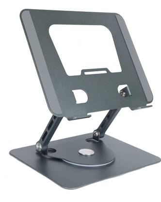 Voltaura Foldable Lightweight Laptop Riser for Work, Study & Travel - Portable & Durable J18 Ergonomic Adjustable Alloy, Foldable, Height Adjustable, Anti-Slip Design Steel Floor and Desk Stand Rotatable Laptop Stand with Adjustable Height Compatible with Universal Laptops
