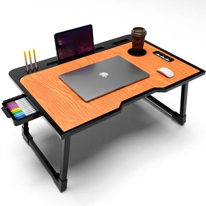 SKEDIZ study table folding table Wooden, Plastic Desk Stand Rotatable Laptop Stand with Adjustable Height Compatible with Universal Laptops