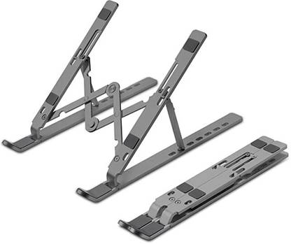 KHOOSHBU CREATION Ergonomic Aluminum Computer Stand Aluminium Desk Stand Rotatable Laptop Stand with Adjustable Height Compatible with 26 - 35 cm Laptops