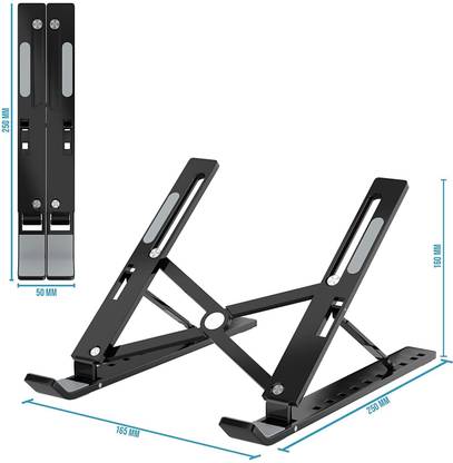 computech Adjustable Laptop Stand Ventilated Portable Foldable T3 Aluminium Floor and Desk Stand Laptop Stand Compatible with Universal Laptops