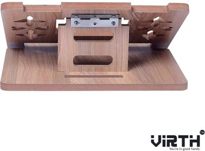 Virth Portable Wooden Laptop Stand Handmade Wooden Laptop Stand for Desk, Office Table Wooden Laptop Holder Wooden Floor and Desk Stand Rotatable Laptop Stand with Adjustable Height Compatible with Universal Laptops