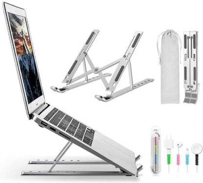 Inverell Aluminium Laptop Stand/Laptop holder riser 6 angle Adjustable Foldable holder Compatible with All laptops & tablets Aluminium Floor and Desk Stand Laptop Stand with Adjustable Height Compatible with Universal Laptops
