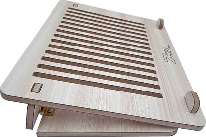 7CR Lapstand-2121 UNQ21W Wooden Floor and Desk Stand Laptop Stand Compatible with 26 - 35 cm Laptops