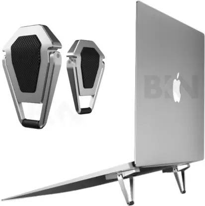 SOJITRA HUB Mini Metal Folding Portable Laptop Stand Non-Slip Base Tabletop Risers Laptop Stand Steel Desk Stand Rotatable Laptop Stand with Adjustable Height Compatible with Universal Laptops