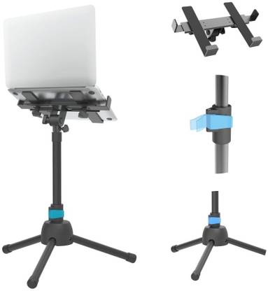 chetty DT30 Laptop/Tablet Floor Stand with Collapsible Base Iron, Plastic Floor and Desk Stand Rotatable Laptop Stand with Adjustable Height Compatible with Universal Laptops