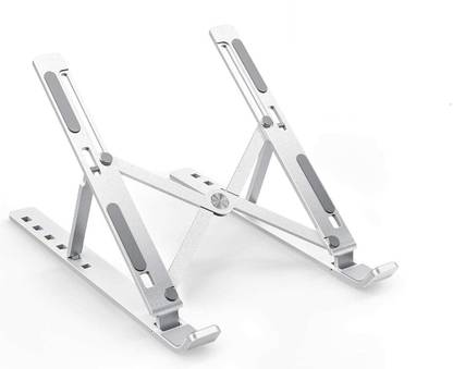 Better Buy Aluminium adjustable foldable Stand for 14/16inch Laptops & MacBook Aluminium Floor and Desk Stand Laptop Stand with Adjustable Height Compatible with Universal Laptops