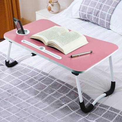 Deez - Style with elegance Bed Table/Foldable Smart Standard Multi-Purpose Laptop Table with Dock Stand Study Table Plastic Desk Stand Laptop Stand Compatible with Universal Laptops