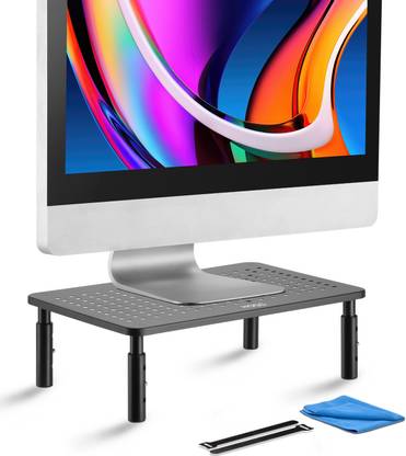 HOSS Monitor Stand for Desk -3 Level Height Adjustable for 24"- 32" Inch Monitors HMSS-01 Laptop Stand
