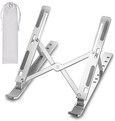 Offtrot Aluminum Alloy Adjustable Portable Foldable Laptop Stand Aluminium Desk Stand Rotatable Laptop Stand with Adjustable Height Compatible with 40 - 44cm Laptops