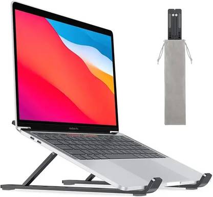 ZELIX High quality metallic adjustable, Portable, Foldable and sturdy X type Aluminium Desk Stand Laptop Stand with Adjustable Height Compatible with Universal Laptops