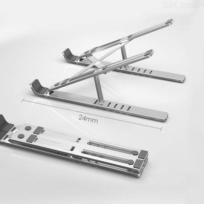 Encora Lap22 Aluminium Floor and Desk Stand Rotatable Laptop Stand with Adjustable Height Compatible with 26 - 35 cm Laptops
