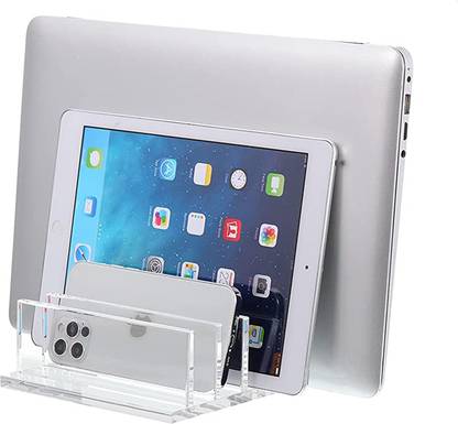 Parikshit Sublimation 4 Compartments Vertical Laptop storage Stand multiple laptop rack Holder Stand Fits All Laptop Stand