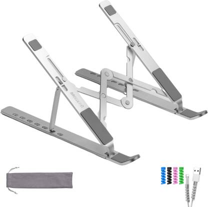 MegaStro Pro Edition Laptop Stand for Desk with 7 Adjustable Angles comes with a Mobile Stand, A Set Wire Protector and 2 Pouches Laptop Stand