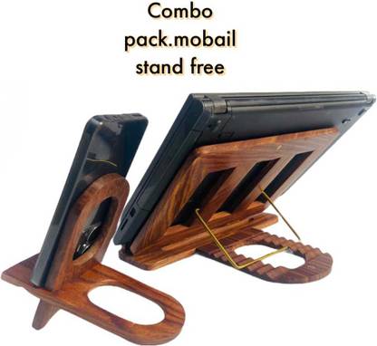 OnlineCraft Wooden laptop height adjustable lightweight eyes protect portable laptop stand ch1001 Wooden Floor and Desk Stand Rotatable Laptop Stand with Adjustable Height Compatible with Universal Laptops