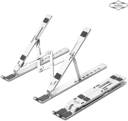 Frodiox Aluminum 6 Adjustable Foldable Portable Laptop Stand Desktop Tablet Stand FR08 Aluminium Floor and Desk Stand Rotatable Laptop Stand with Adjustable Height Compatible with Universal Laptops