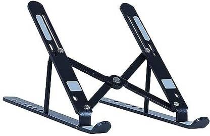 StealODeal Laptop Stand 6 Angles Adjustable Aluminum Ergonomic Foldable Portable Desktop Holder Compatible with MacBook, HP, Dell, Lenovo & All Other Notebook Stainless Steel Desk Stand Laptop Stand with Adjustable Height Compatible with Universal Laptops
