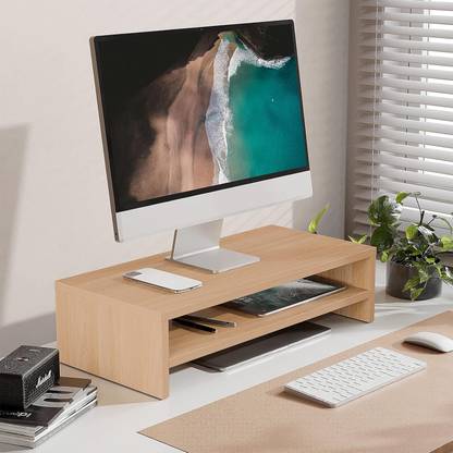 UniShop 2 Tiers Wood Desk Shelf Computer Screen Stand 2 Tiers Wood Desk Shelf Computer Screen Stand Laptop Stand