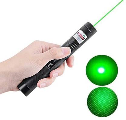 ALA 5 in 1 Effect Green Beam Laser Light Rechargeable Green Laser Pointer Original 303 Laser Pointer + Battery with Starry Lense, Battery,Charger & Safety Keys. (532 nm, GREEN)