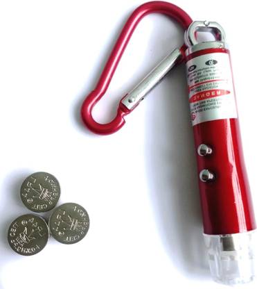 deepak badkur Laser Light , LED Flashlight + Torch Keychain + Laser Pointer ( Pack Of 1) wWth 3 Button Size Cell