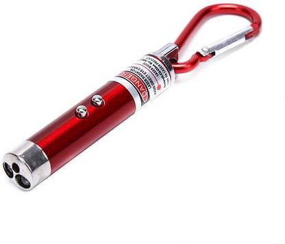 RECTITUDE Mini Flashlight 3 In 1 LED Laser Light Pointer UV Flash Light Torch With Keyhook