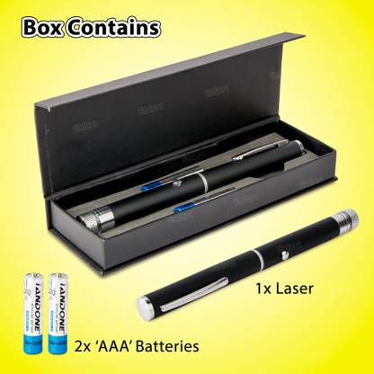 FIDDLERZ Green Ray Laser Pointer Pen 5mW 532nm with High Beam Burning Laser Visible Beam