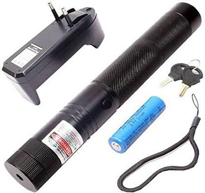 TFG Rechargeable Green Laser Pointer Original 303 Laser Pointer Party Pen Disco Light with Star Head Adjustable Cap (Model 303) + Battery with Starry Lense,Battery , Charger & Safety Keys 303 Laser Pointer