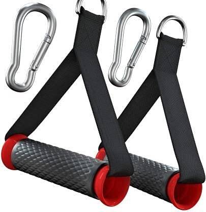Spocco Exercise Gym Machine Handles for Cable Machines Style Optional (Red_Black) Lat Pulldown