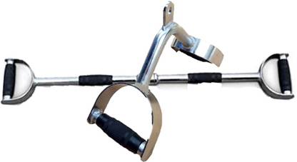 leebolt Combo of Double D V Shape Handle and Pro Grip Straight LAT Bar (Pipe) Pull Down Weight Lifting Bar
