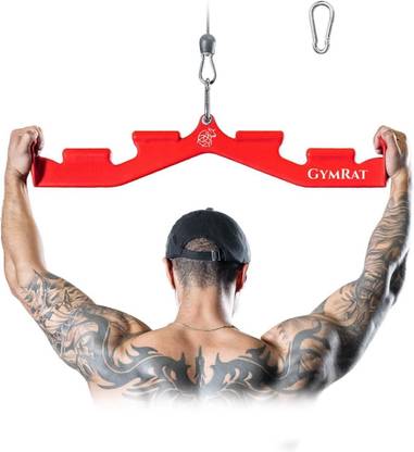GYMRAT New Red Multi Grip LAT Pull Down Bar with 6 Ergonomic Handles Lat Pulldown
