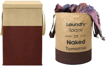 Crownsy 68 L Brown, Beige Laundry Bag