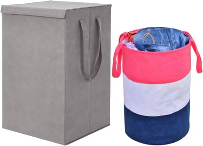 ZOVIRA 75 L Pink, White, Blue, Grey Laundry Basket