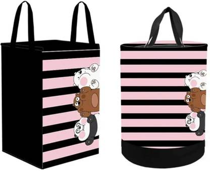 PrettyKrafts 75 L Pink Laundry Basket