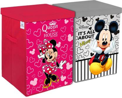 Heart Home 45 L Grey, Pink Laundry Basket