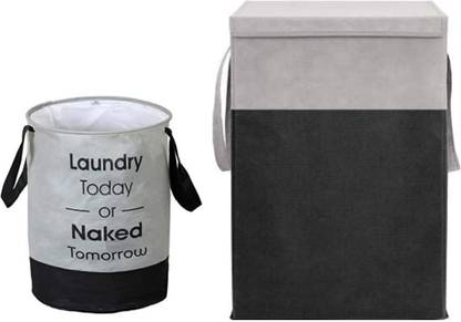 Flipkart SmartBuy 75 L Grey, Black Laundry Basket