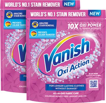 Vanish All in One Powder Detergent Booster Stain Remover - 400 g (Pack of 2)